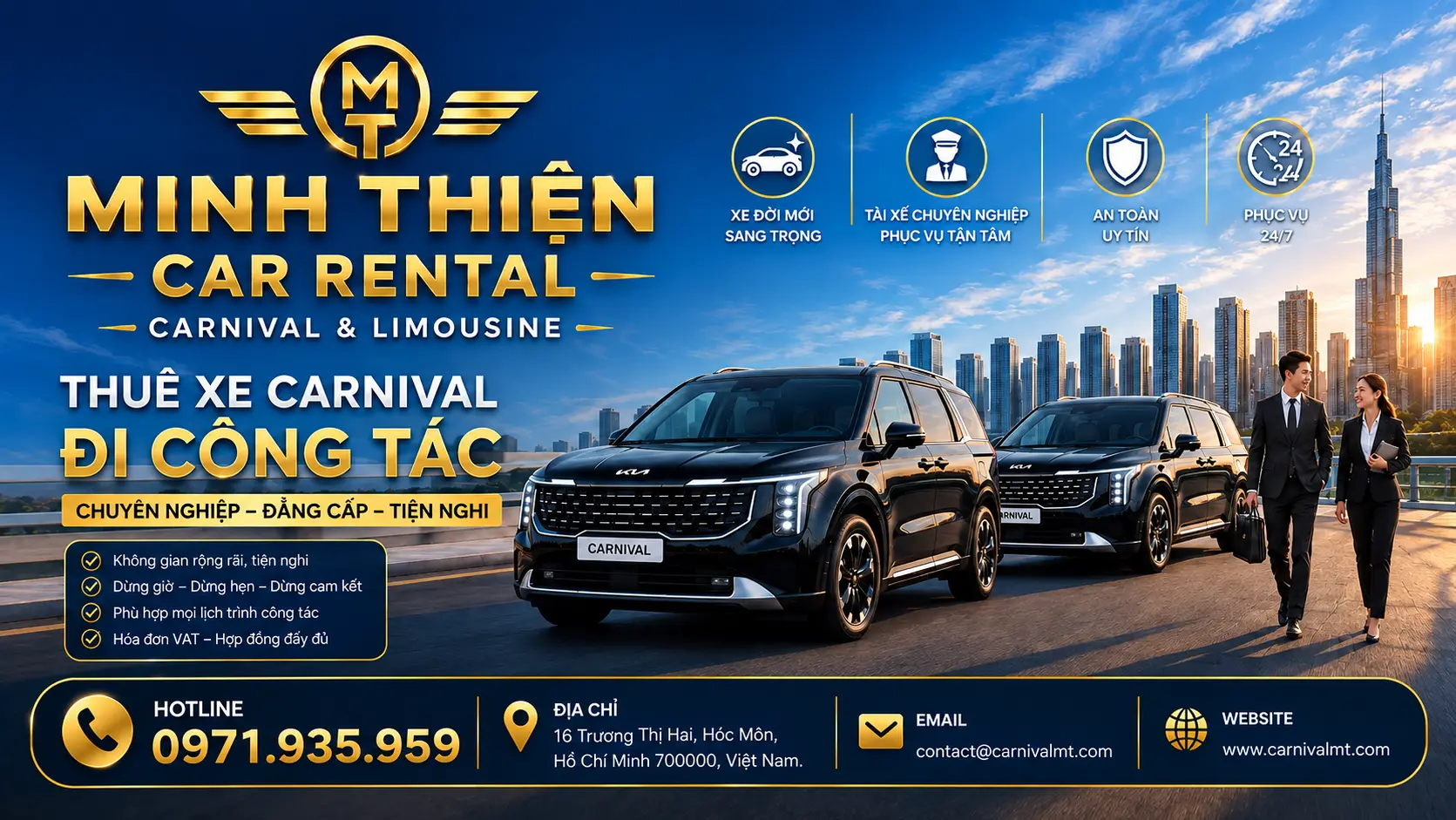 Banner Minh Thiện Car Rental Thuê Xe Đi Công Tác